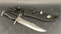Hunting knife with nylon sheath, 13"