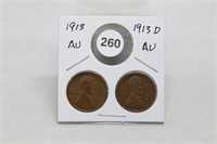 1913 P and D Lincoln Cents
