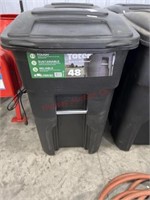 48 Gallon Black Rolling Outdoor Garbage/Trash Can