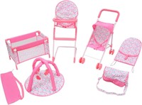 KOOKAMUNGA KIDS 6 Pc Baby Doll Stroller Set - Baby