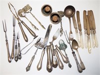 Quantity of antique silver & silver plated cutlery