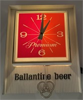 Ballantine beer lighted clock. Works