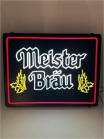 Meister Brau lighted sign.