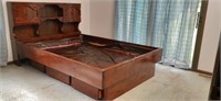 96 x 63 x 49.5 wood water bed frame with heater,