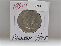 1951-S 90% Silv Franklin Half $1 Dollar