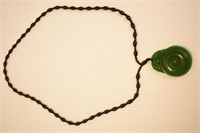 BLACK AND GREEN ONYX NECKLACE - 24" LONG