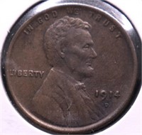 1914 D LINCOLN CENT XF