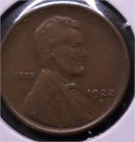 1922 D LINCOLN CENT XF