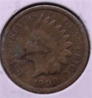 1908 S INDIAN HEAD CENT VF DETAILS