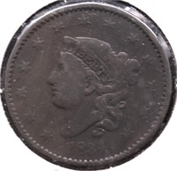 1834 LARGE CENT F