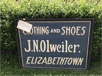 Clothing And Shoes J.N.Olweiler Elizabethtown Sign