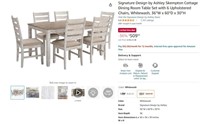 W628 Dining Room Table Set w/ 6 Upholstered Chairs