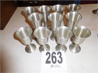 7 - 5 1/2"TALL PEWTER GOBLETS & 4 - 5"TALL PEWTER