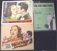 Two original "Broadway Serenada" Lobby Cards