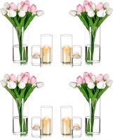 Hurricane Candle Holders Glass Vases for Centerpie
