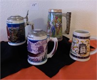 4 Anheuser Busch Collectible Steins