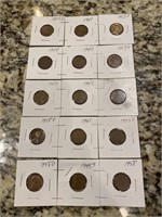 15 Wheat Penny Coins
