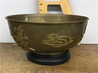 Large Asian brass bowl