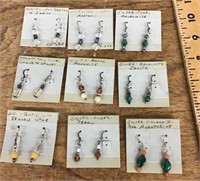 9 pairs of gemstone earrings