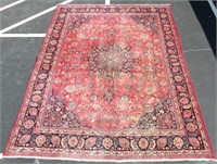 Hand Woven Mahal Rug or Carpet, 8' 11" x 13' 1"