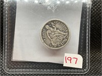 1876 SEATED DIME