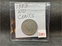 1883 NO CENTS LIBERTY NICKEL