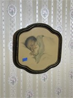 Framed Vintage Print Of Baby
