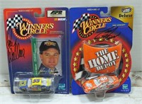 2 SIGNED WINNER'S CIRCLE NASCAR TOY CARS