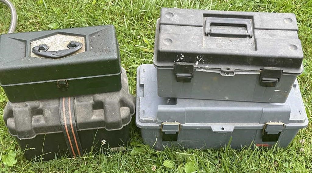 Group of 4 empty tool boxes