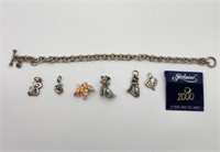 Sterling Charm Bracelet and Charms