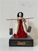 Shi-Cho Hina Doll on Stand - Vintage Hinamatsuri