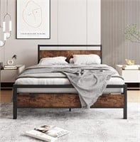 BOFENG Full Size Bed Frame with Headboard