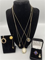 Group of 10 in 14 karat gold plated and gold