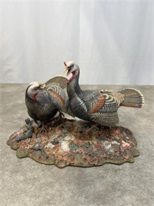 Danbury Mint Turkey Sculpture Autumn Rivals By