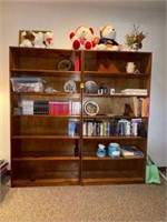 2 Wooden Shelves With Contents