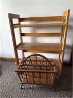 Wooden shelf and magazine rack