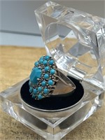 Sterling Silver .925 Turquoise Ring Size 9