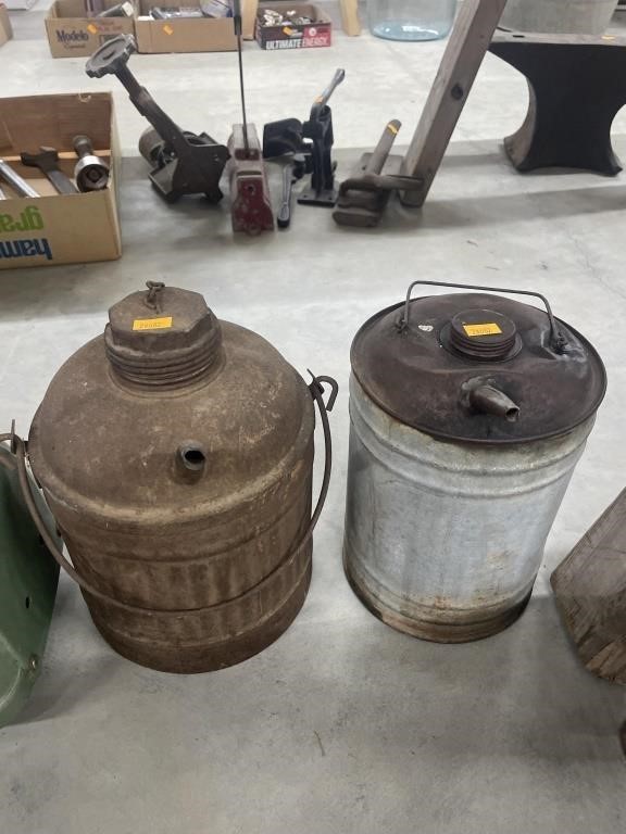 2 antique kerosene cans