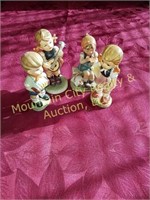 Box Lot of 4 Matching Children Figurines