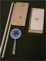 Oriental mirror with Jade handle