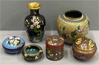 Chinese Cloisonne Jars & Vases Lot Collection