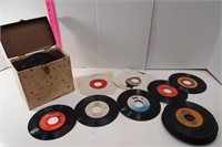 Vintage 45 Record Selection and Early Record Box