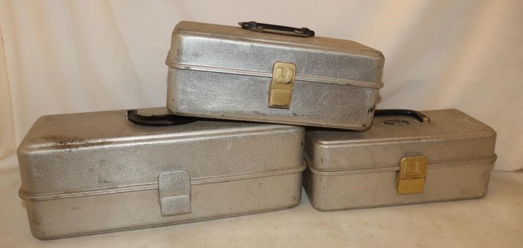 3 UMCO Vintage Tackle Boxes: