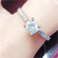 Certified 14K Solitaire Diamond(0.67ct) Ring