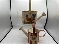 Metal rooster watering cans
