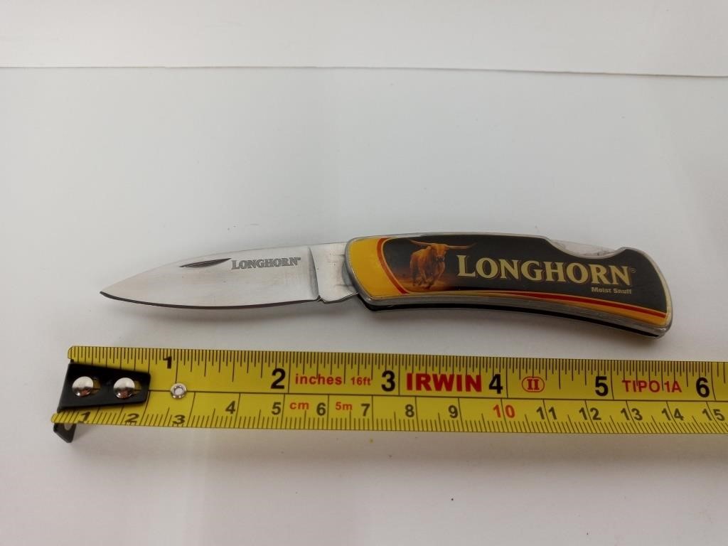 Long Horn Snuff Commemorative Lock Back Knife