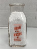 "Bentley & Renckens" Half Pint Milk Bottle