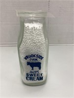 "Brookside Dairy" Half Pint Milk Bottle