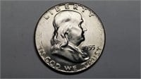 1955 Franklin Half Dollar Gem Uncirculated