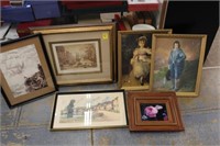 6 Framed Prints; Blueboy, Ship, etc